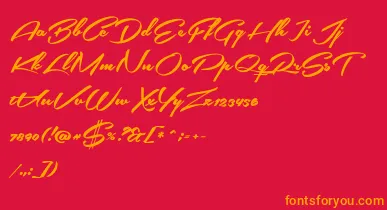 SouthernairePersonalUseOnly font – Orange Fonts On Red Background