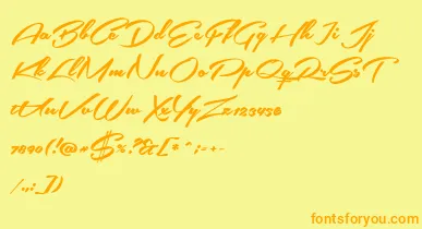 SouthernairePersonalUseOnly font – Orange Fonts On Yellow Background