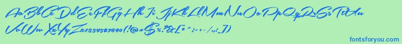 SouthernairePersonalUseOnly Font – Blue Fonts on Green Background
