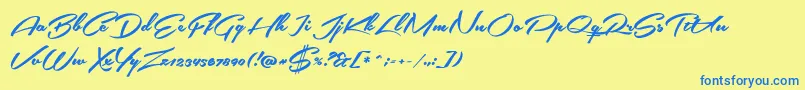 SouthernairePersonalUseOnly Font – Blue Fonts on Yellow Background