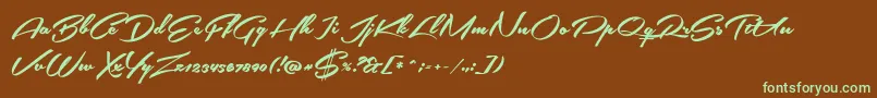 SouthernairePersonalUseOnly Font – Green Fonts on Brown Background