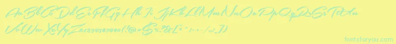 SouthernairePersonalUseOnly Font – Green Fonts on Yellow Background