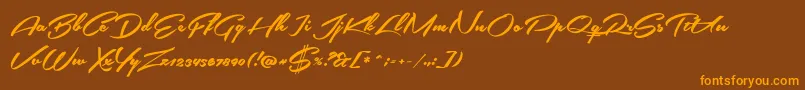 SouthernairePersonalUseOnly Font – Orange Fonts on Brown Background