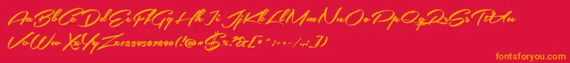 SouthernairePersonalUseOnly Font – Orange Fonts on Red Background