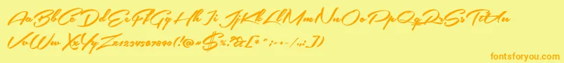 SouthernairePersonalUseOnly Font – Orange Fonts on Yellow Background