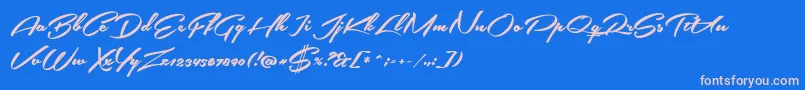 SouthernairePersonalUseOnly Font – Pink Fonts on Blue Background