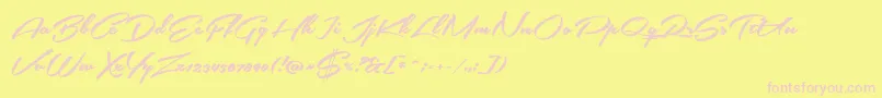 SouthernairePersonalUseOnly Font – Pink Fonts on Yellow Background