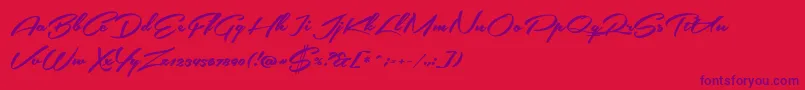 SouthernairePersonalUseOnly Font – Purple Fonts on Red Background