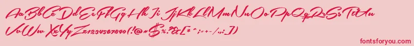 Police SouthernairePersonalUseOnly – polices rouges sur fond rose