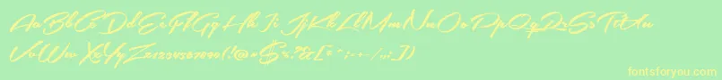 SouthernairePersonalUseOnly Font – Yellow Fonts on Green Background