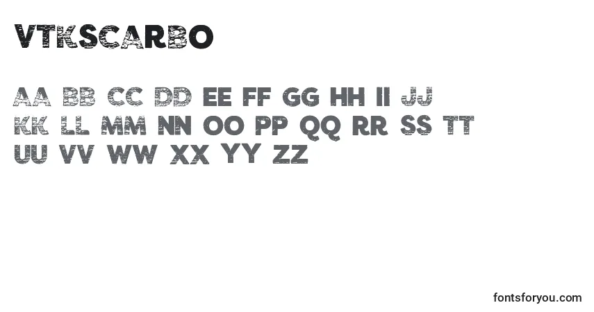 Schriftart VtksCarbo753 – Alphabet, Zahlen, spezielle Symbole