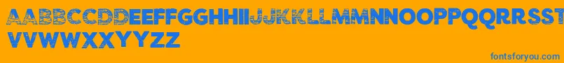 VtksCarbo753 Font – Blue Fonts on Orange Background