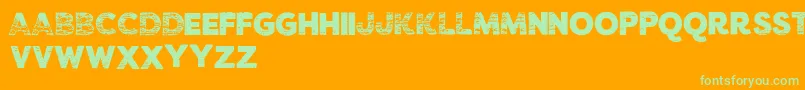 VtksCarbo753 Font – Green Fonts on Orange Background