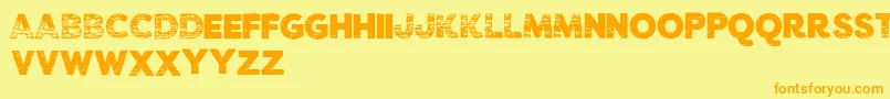 VtksCarbo753 Font – Orange Fonts on Yellow Background