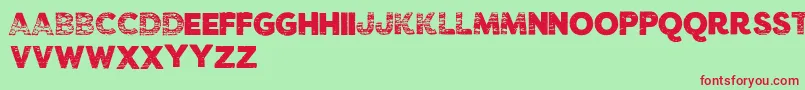 VtksCarbo753 Font – Red Fonts on Green Background