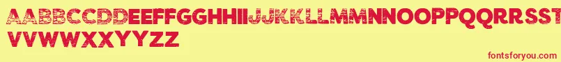 VtksCarbo753 Font – Red Fonts on Yellow Background