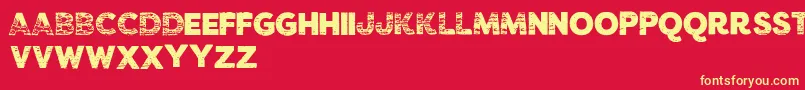 VtksCarbo753 Font – Yellow Fonts on Red Background