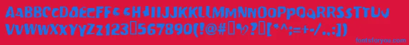 Modern Font – Blue Fonts on Red Background