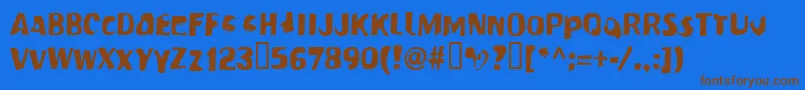 Modern-Schriftart – Braune Schriften auf blauem Hintergrund
