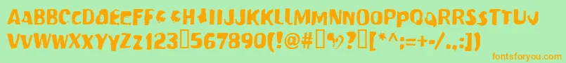 Modern Font – Orange Fonts on Green Background