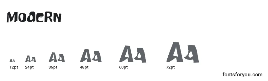 Размеры шрифта Modern