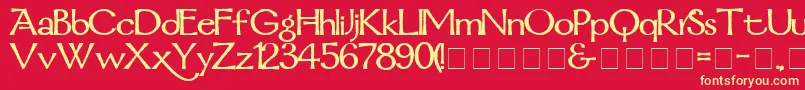 MordredDemiBold Font – Yellow Fonts on Red Background