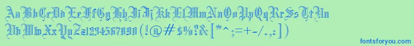 ManuscriptOpenRegular Font – Blue Fonts on Green Background