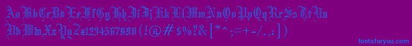 ManuscriptOpenRegular Font – Blue Fonts on Purple Background