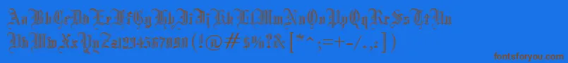 ManuscriptOpenRegular Font – Brown Fonts on Blue Background