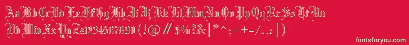 フォントManuscriptOpenRegular – 赤い背景に緑の文字