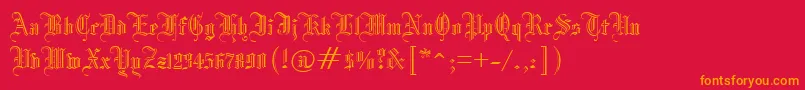 ManuscriptOpenRegular Font – Orange Fonts on Red Background