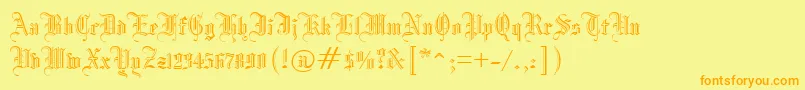 ManuscriptOpenRegular Font – Orange Fonts on Yellow Background