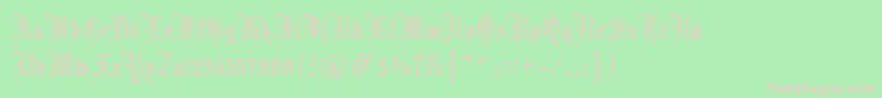 ManuscriptOpenRegular Font – Pink Fonts on Green Background