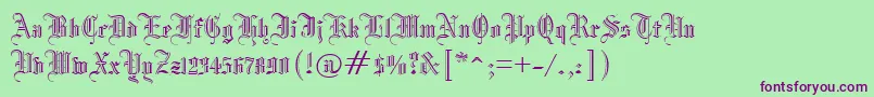 フォントManuscriptOpenRegular – 緑の背景に紫のフォント