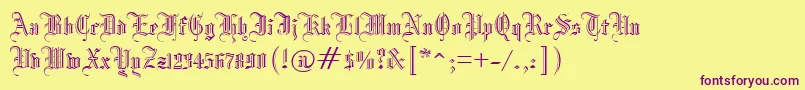 ManuscriptOpenRegular Font – Purple Fonts on Yellow Background