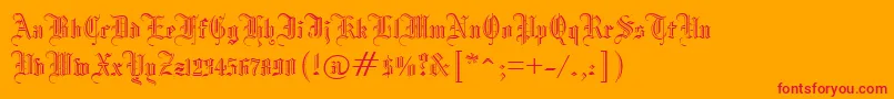 ManuscriptOpenRegular-Schriftart – Rote Schriften auf orangefarbenem Hintergrund