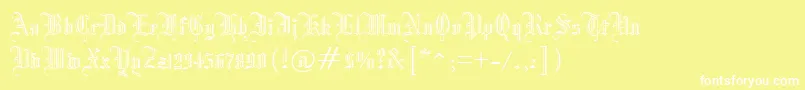 ManuscriptOpenRegular Font – White Fonts on Yellow Background