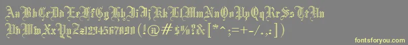 ManuscriptOpenRegular Font – Yellow Fonts on Gray Background