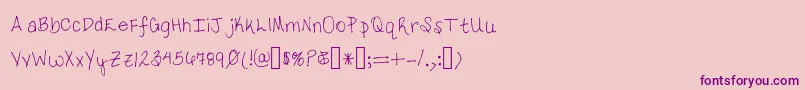 Шрифт TarasHandwriting2 – фиолетовые шрифты на розовом фоне