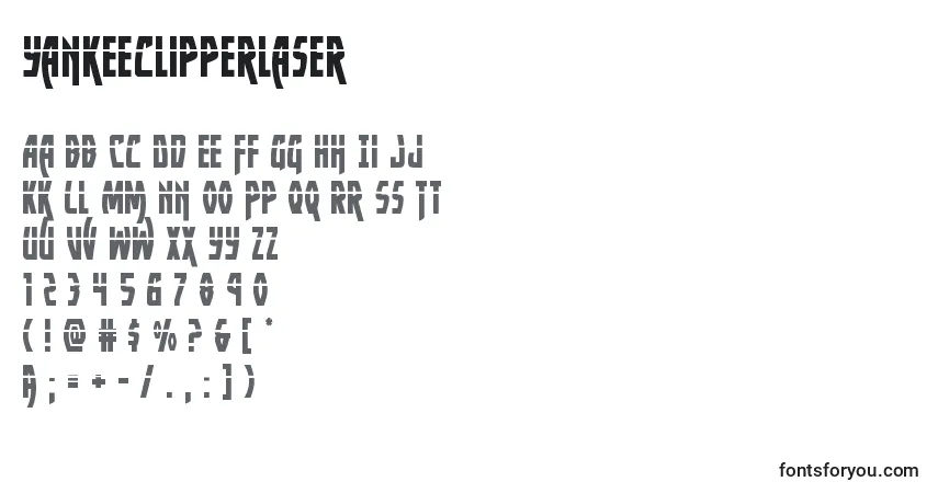 Yankeeclipperlaser-fontti – aakkoset, numerot, erikoismerkit