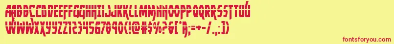 Fonte Yankeeclipperlaser – fontes vermelhas em um fundo amarelo