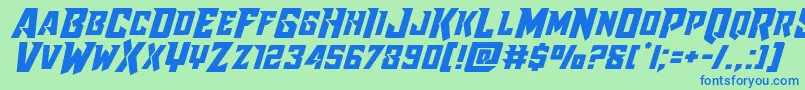 Raidercrusaderexpand Font – Blue Fonts on Green Background