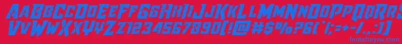 Raidercrusaderexpand Font – Blue Fonts on Red Background