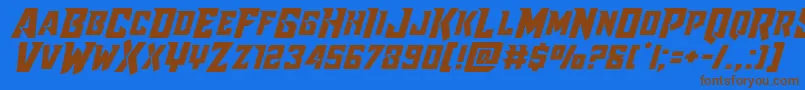 Raidercrusaderexpand Font – Brown Fonts on Blue Background