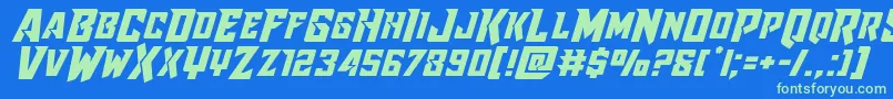 Raidercrusaderexpand Font – Green Fonts on Blue Background