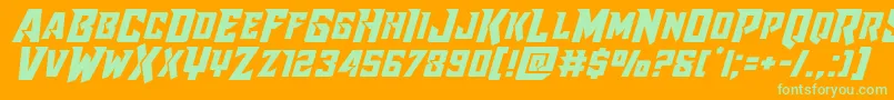 Raidercrusaderexpand Font – Green Fonts on Orange Background