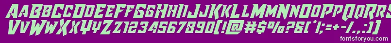 Raidercrusaderexpand Font – Green Fonts on Purple Background