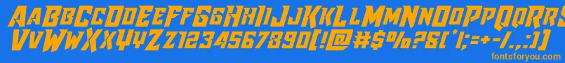 Raidercrusaderexpand Font – Orange Fonts on Blue Background