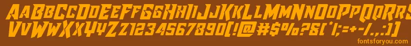 Raidercrusaderexpand Font – Orange Fonts on Brown Background