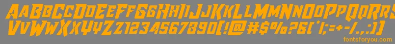 Raidercrusaderexpand-Schriftart – Orangefarbene Schriften auf grauem Hintergrund
